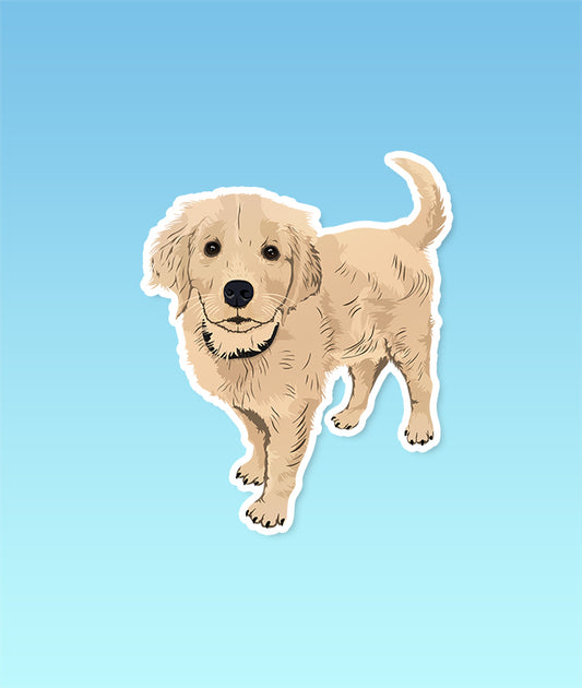 Golden Retriever Pup Sticker